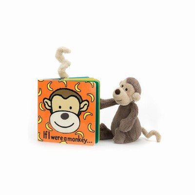 Jellycat If I Were A Monkey and Bashful Monkey Small UK | 31584CJBE
